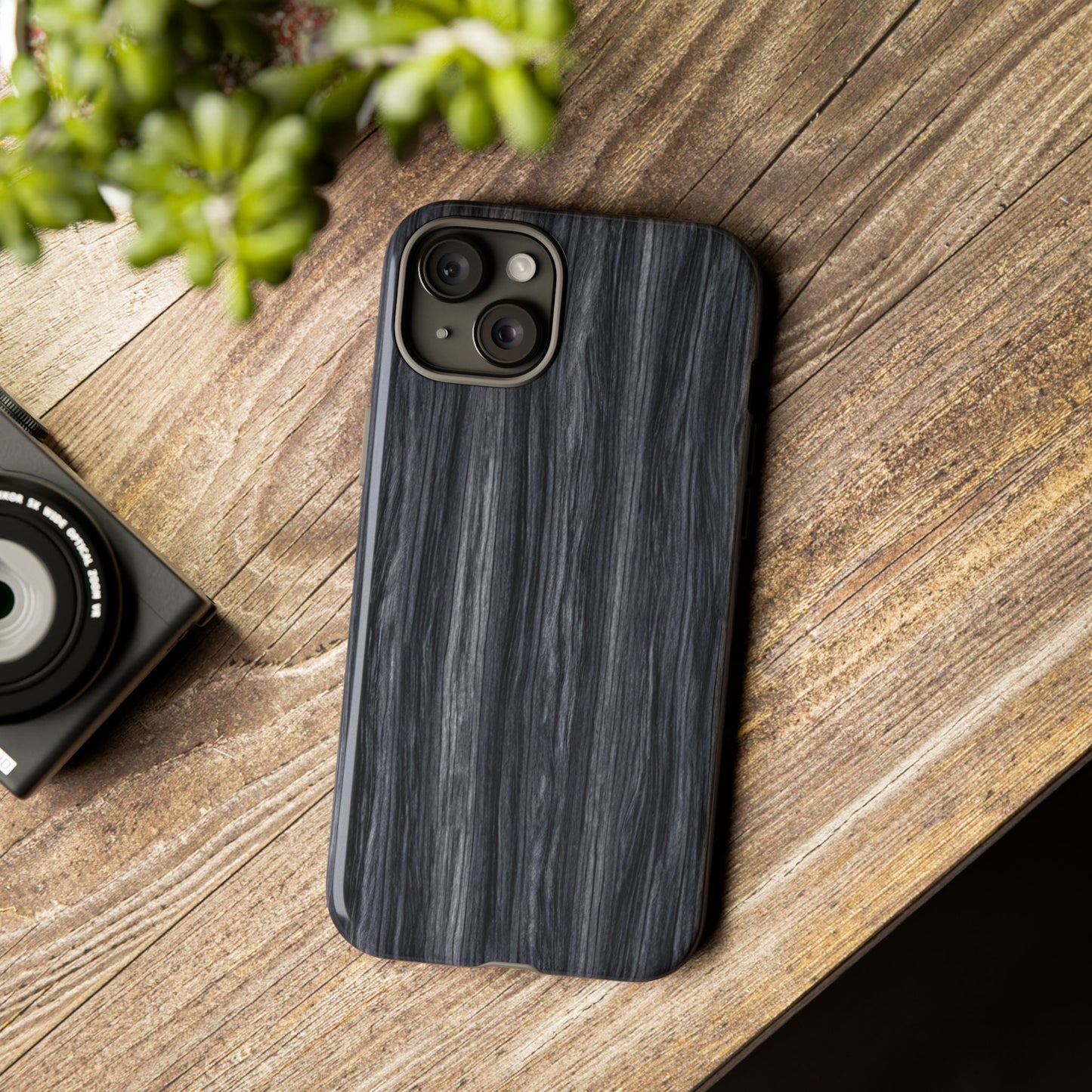 Black Wood (iPhone X - iPhone 17 Pro Max) [TOUGH CASE]