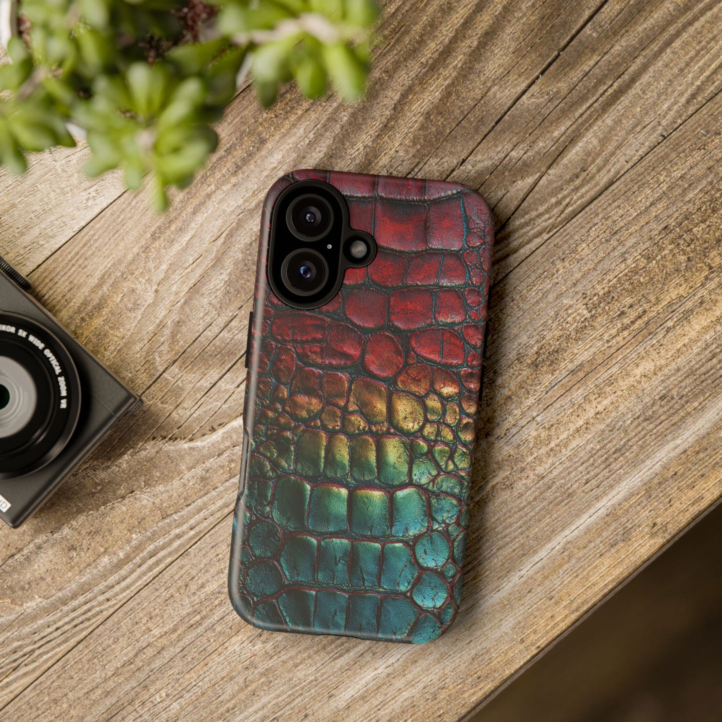 Red, Yellow, Blue Crocodile Skin [TOUGH CASE]