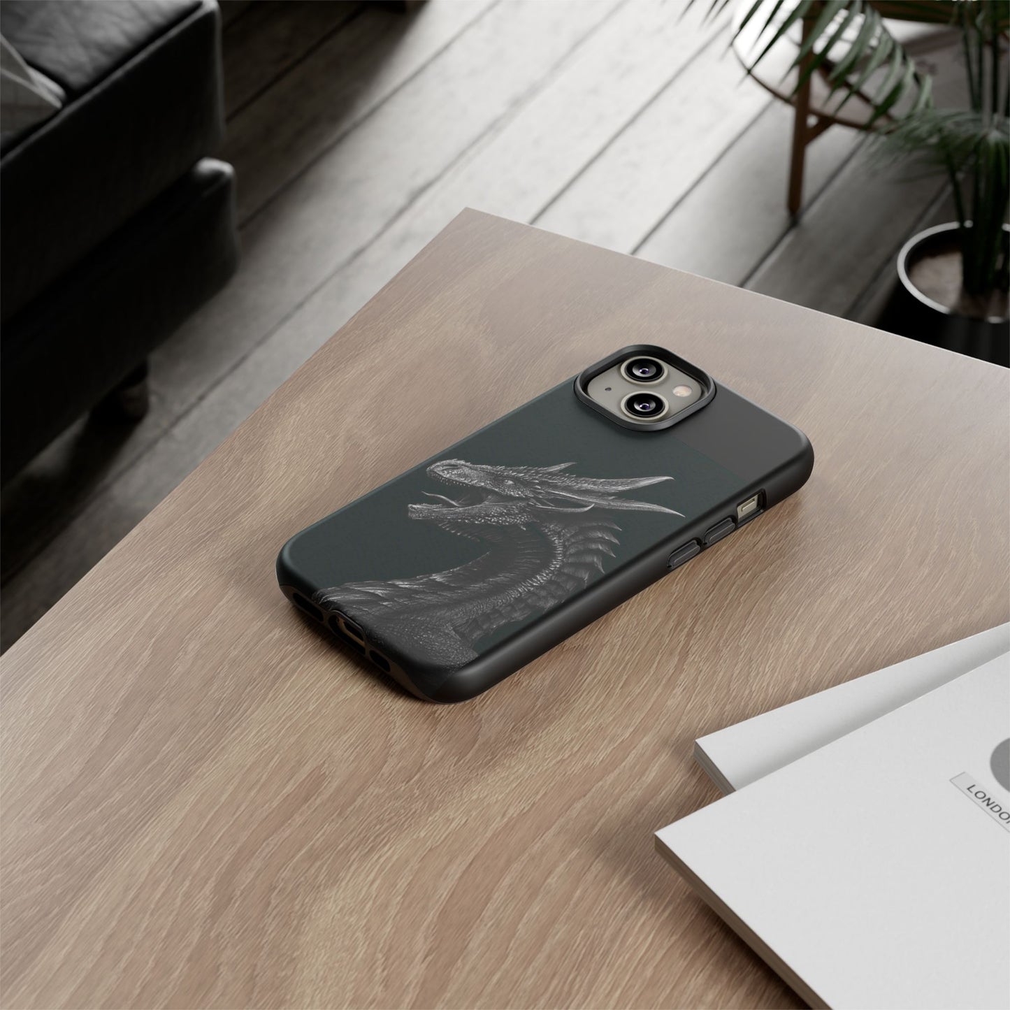 Black & White Dragon (iPhone X - iPhone 17 Pro Max) [TOUGH CASE]
