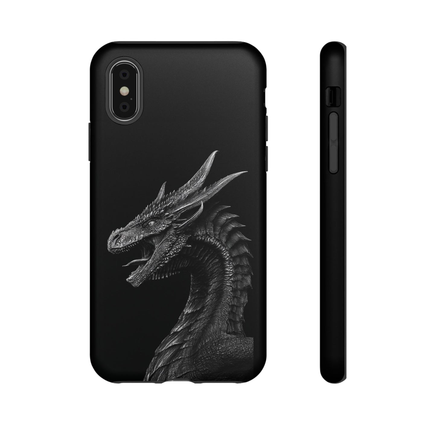 Black & White Dragon (iPhone X - iPhone 17 Pro Max) [TOUGH CASE]