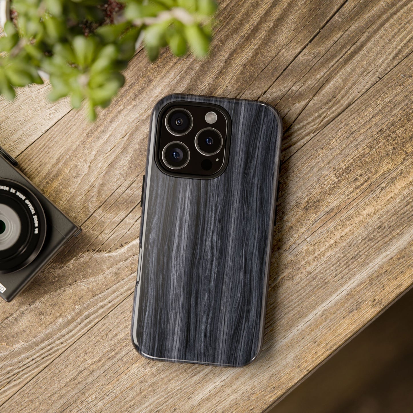 Black Wood (iPhone X - iPhone 17 Pro Max) [TOUGH CASE]
