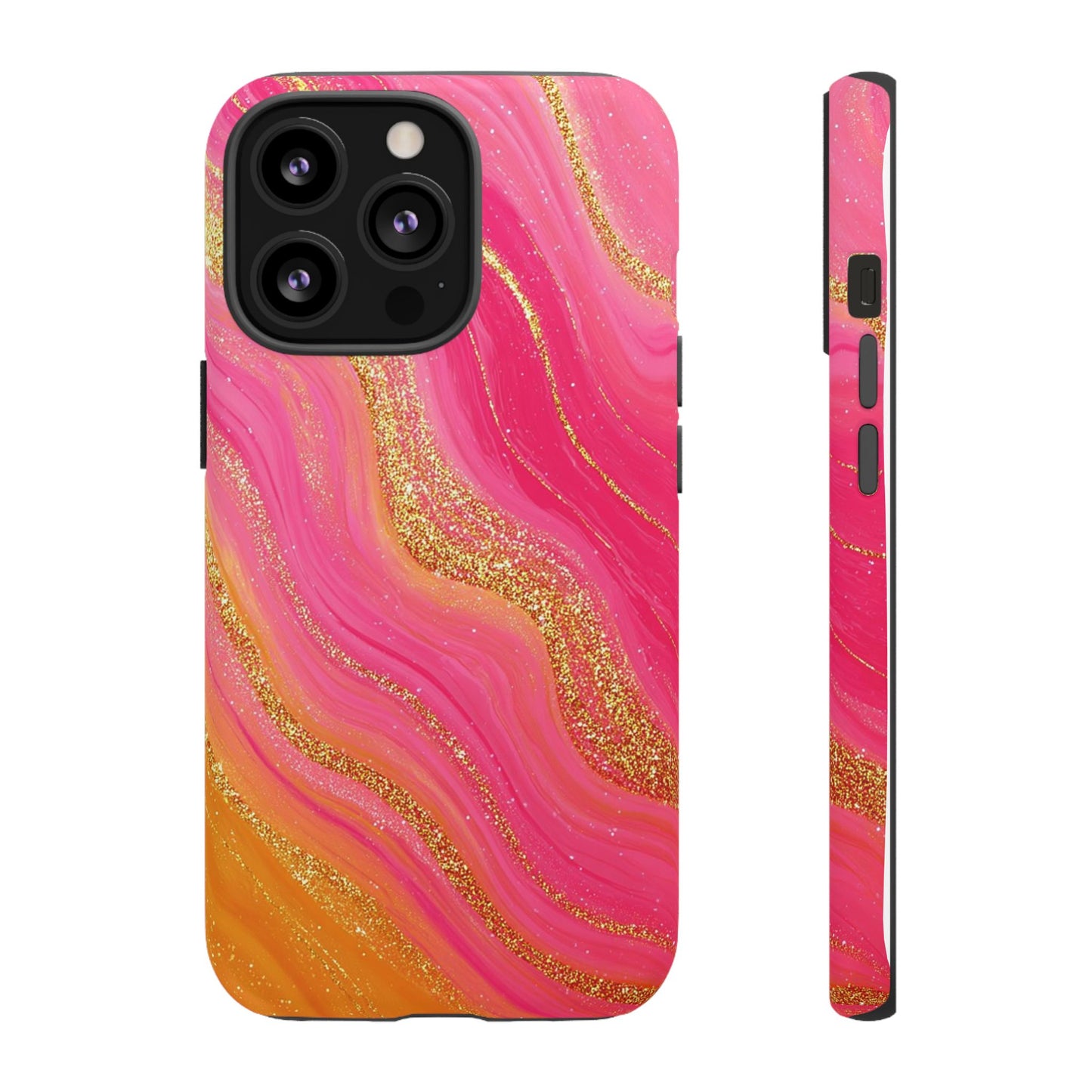 Pink and Glitter Gold Marble [TOUGH CASE]