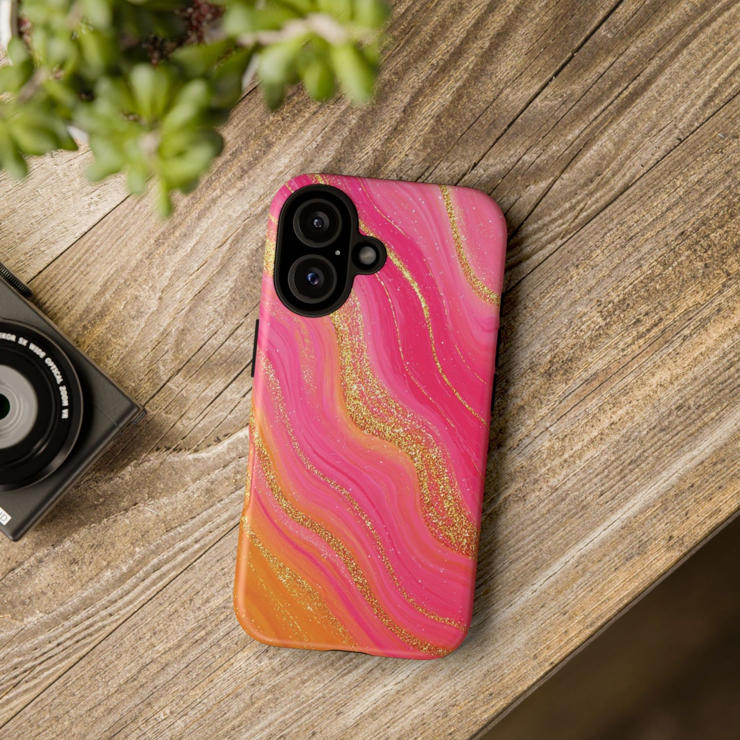 Pink and Glitter Gold Marble [TOUGH CASE]
