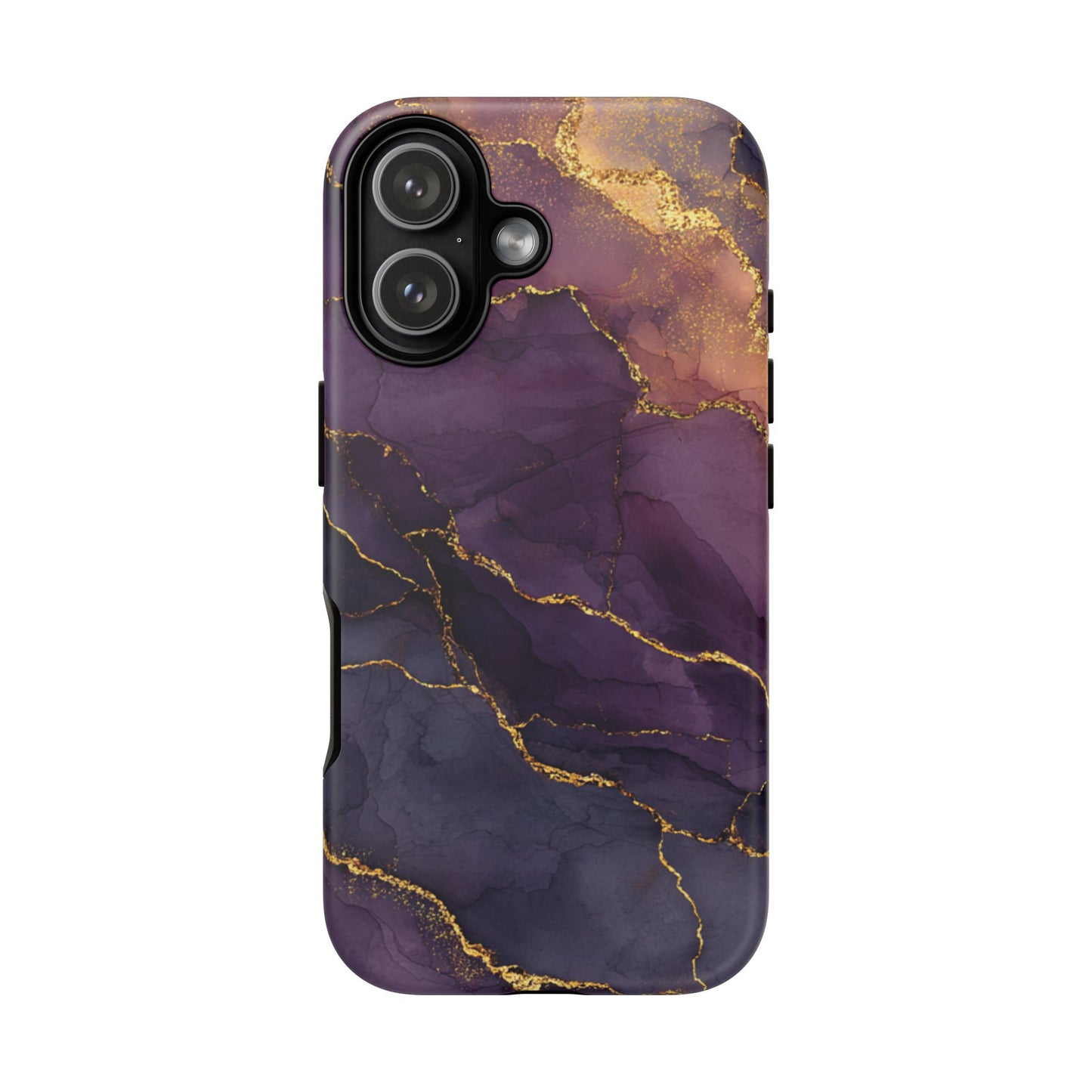 Elegant Purple & Gold Marble (iPhone X - iPhone 17 Pro Max) [TOUGH CASE]