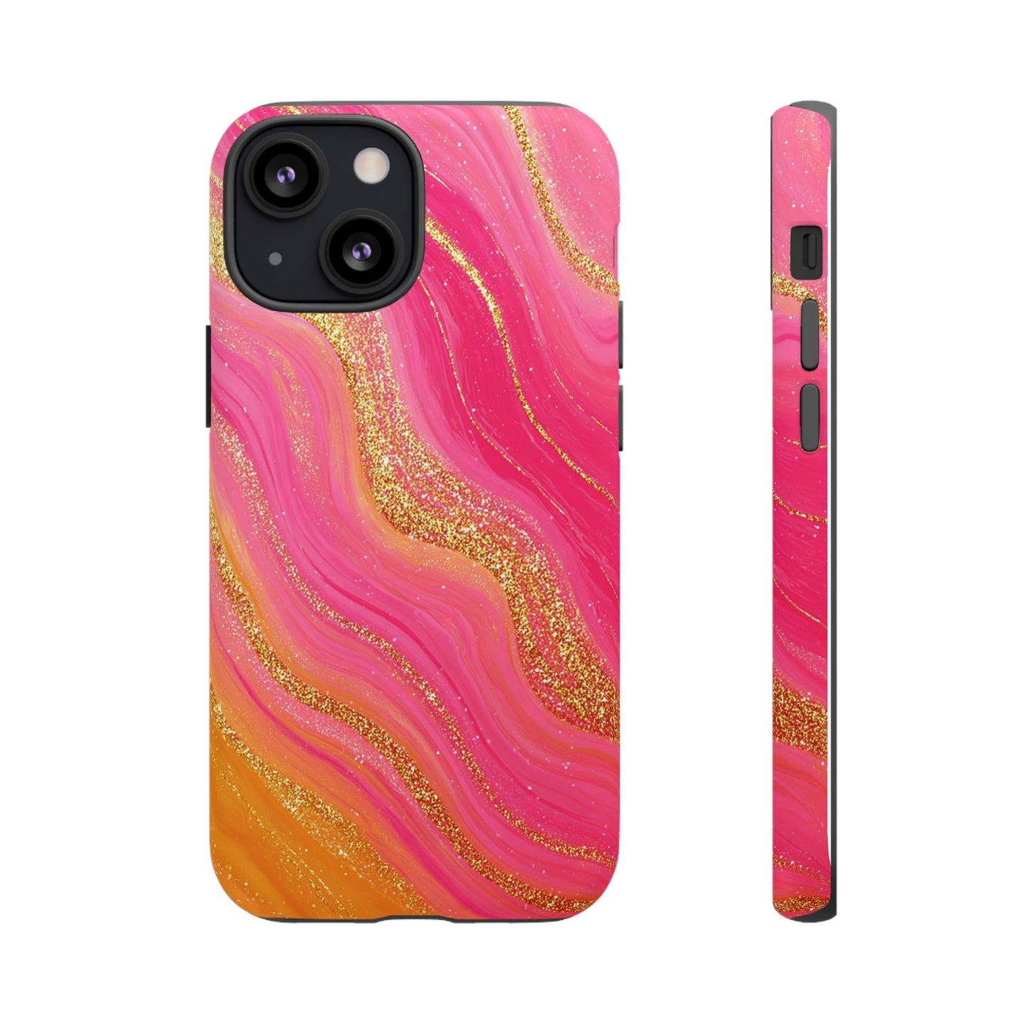 Pink and Glitter Gold Marble [TOUGH CASE]