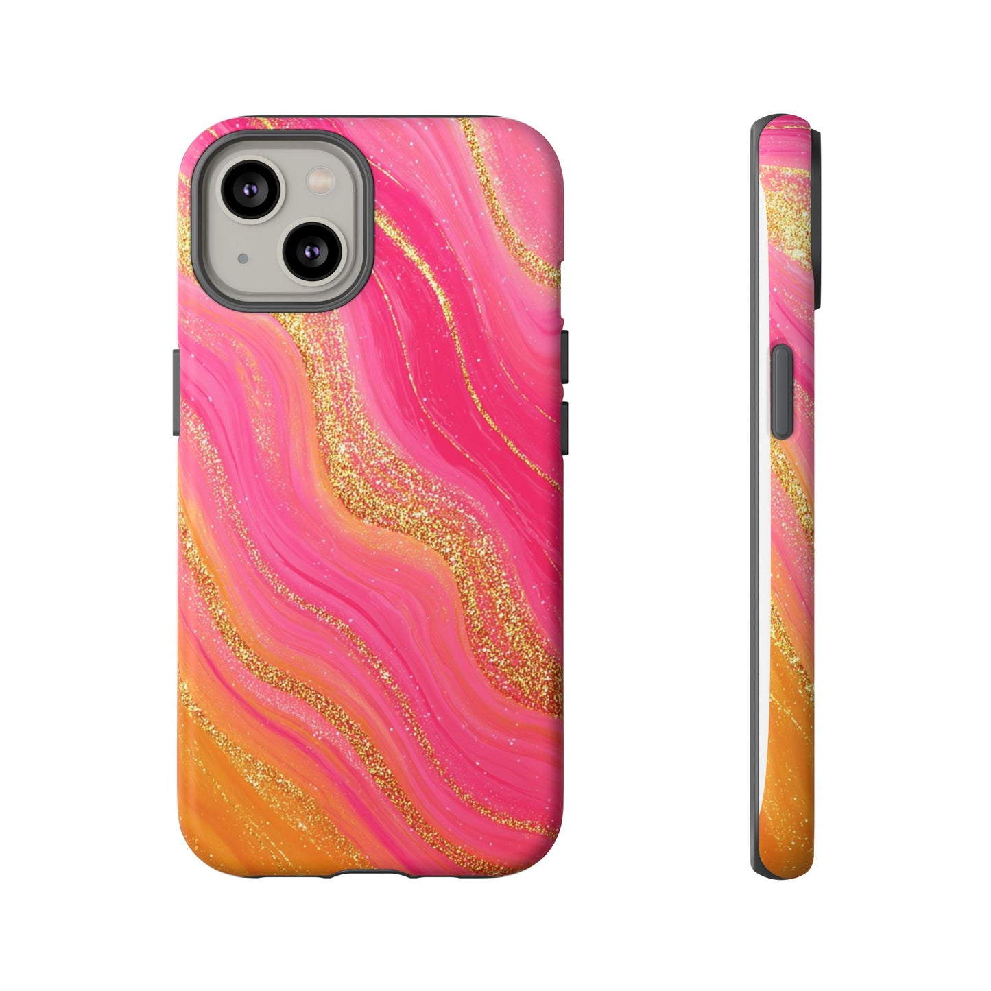 Pink and Glitter Gold Marble [TOUGH CASE]