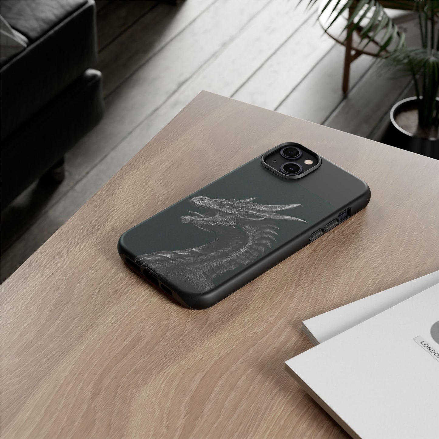 Black & White Dragon (iPhone X - iPhone 17 Pro Max) [TOUGH CASE]