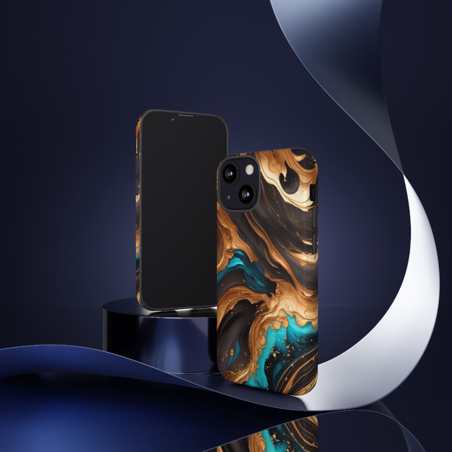 Metallic Swirls (iPhone X - iPhone 17 Pro Max) [TOUGH CASE]