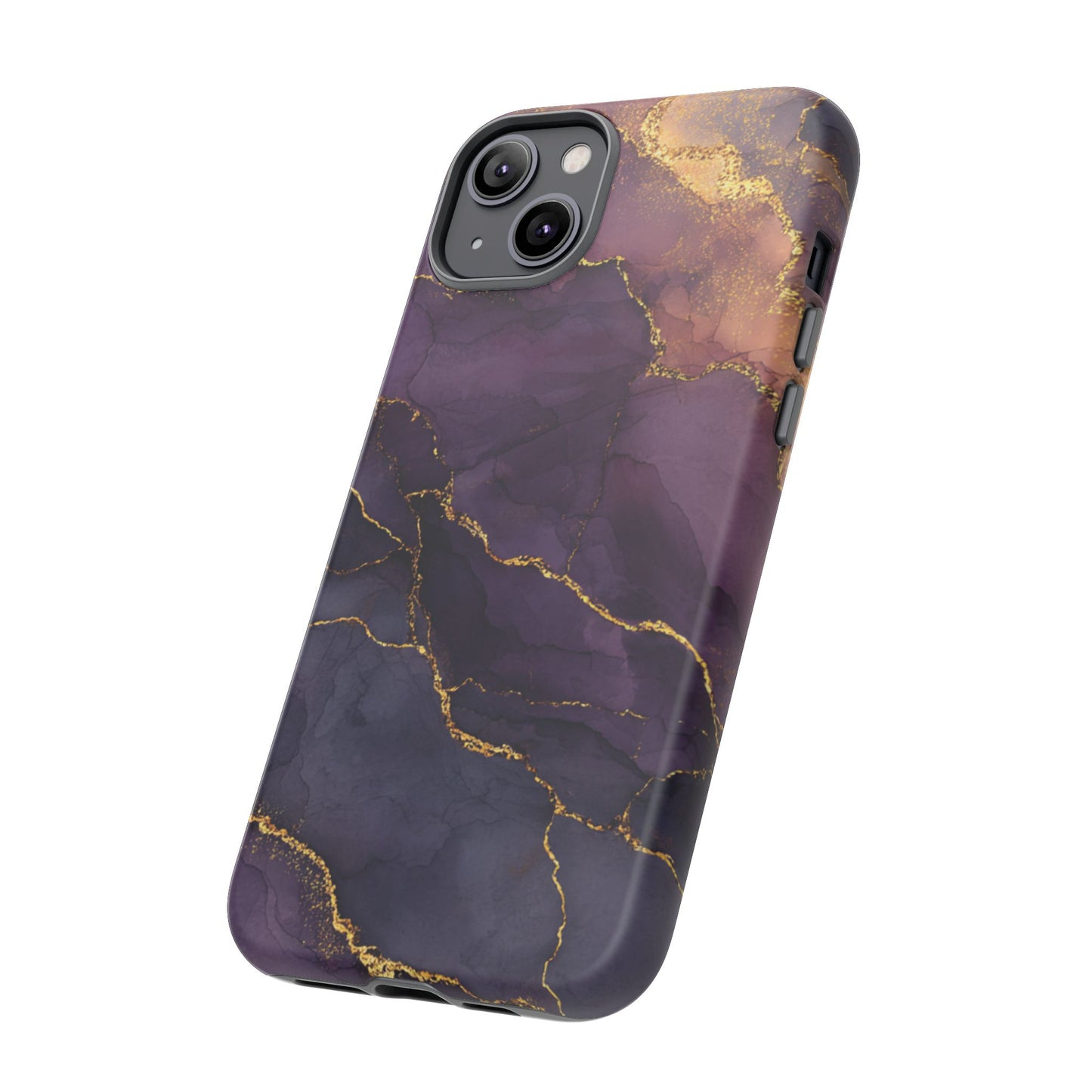 Elegant Purple & Gold Marble (iPhone X - iPhone 17 Pro Max) [TOUGH CASE]