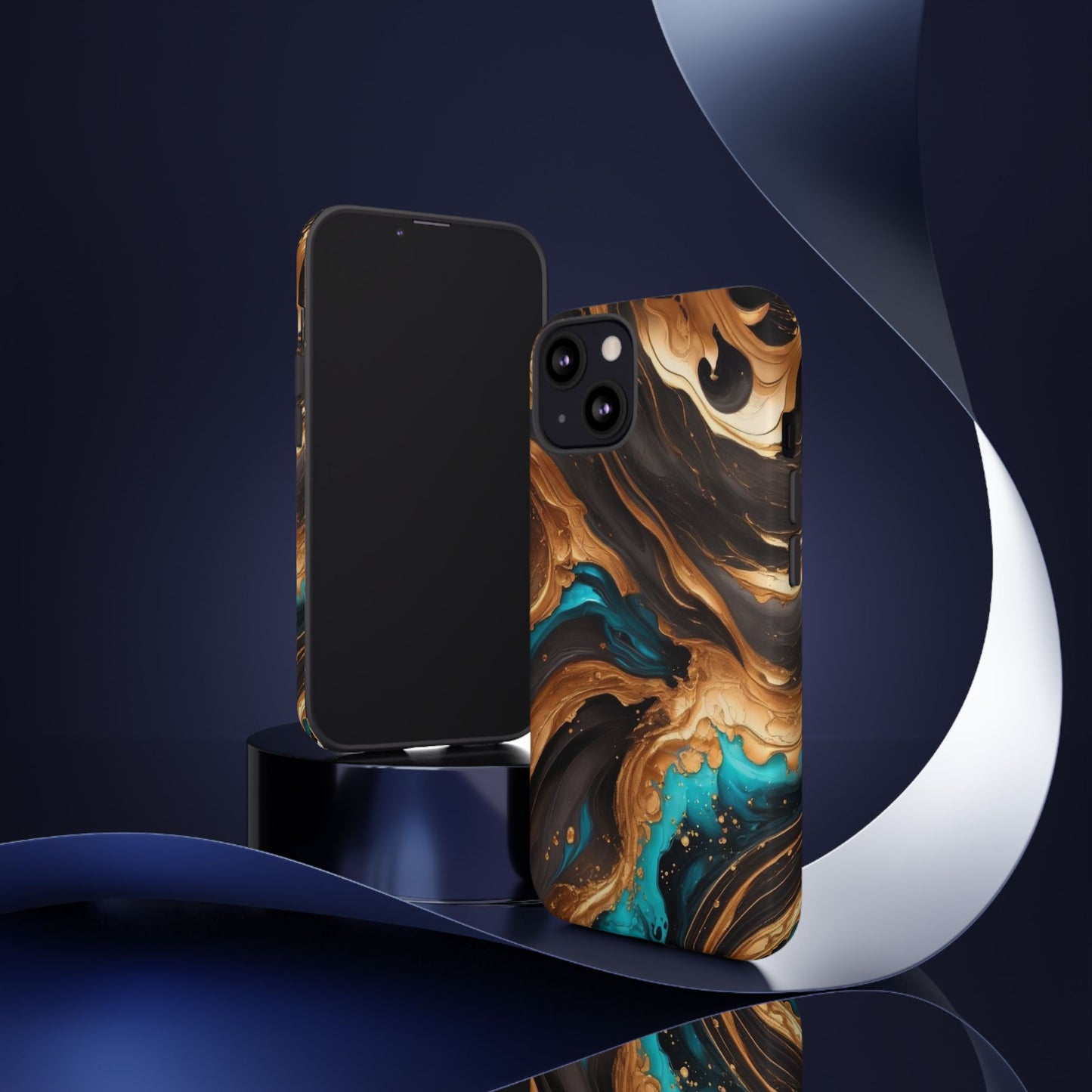 Metallic Swirls (iPhone X - iPhone 17 Pro Max) [TOUGH CASE]