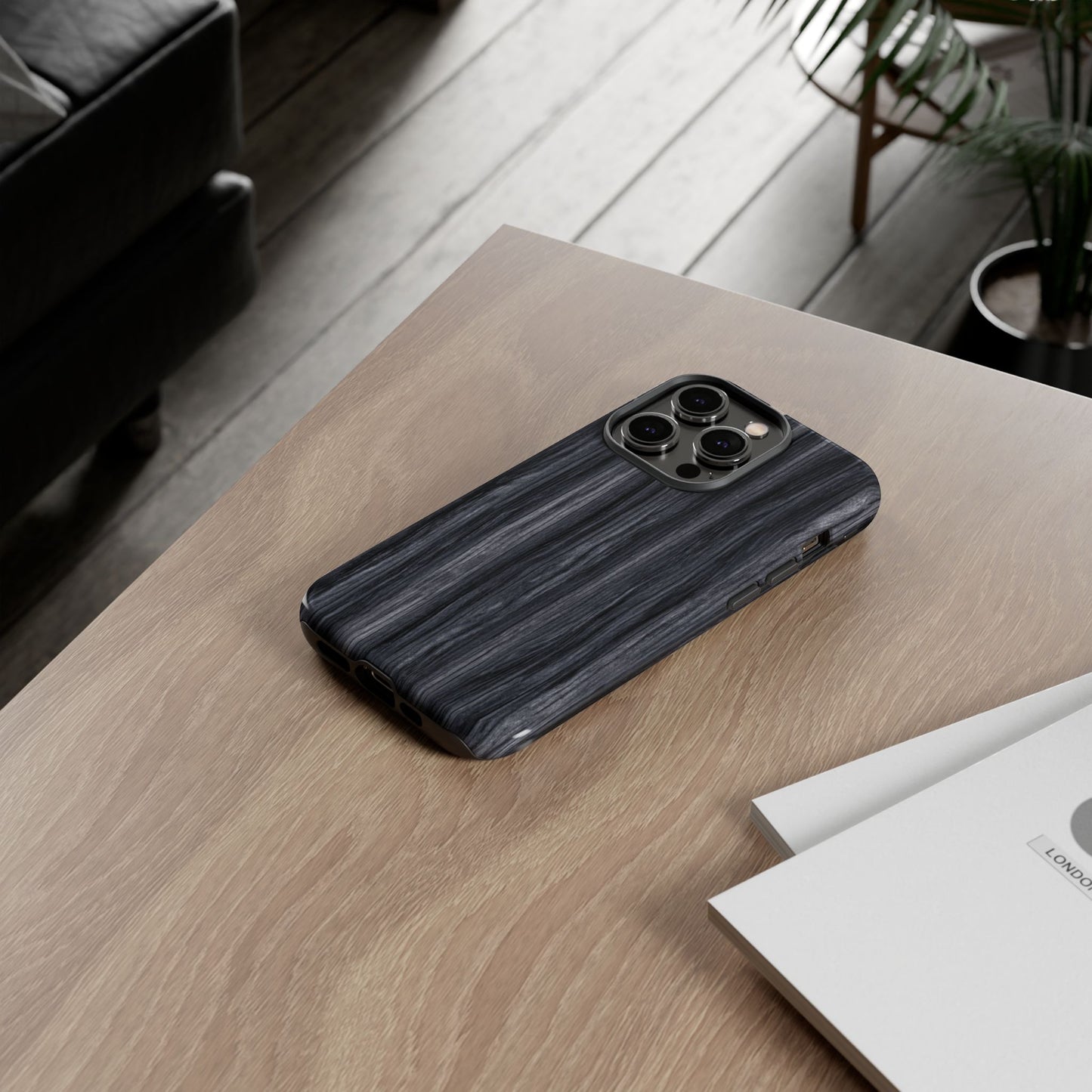 Black Wood (iPhone X - iPhone 17 Pro Max) [TOUGH CASE]