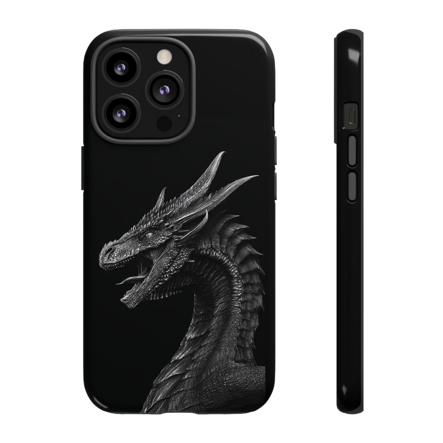 Black & White Dragon (iPhone X - iPhone 17 Pro Max) [TOUGH CASE]