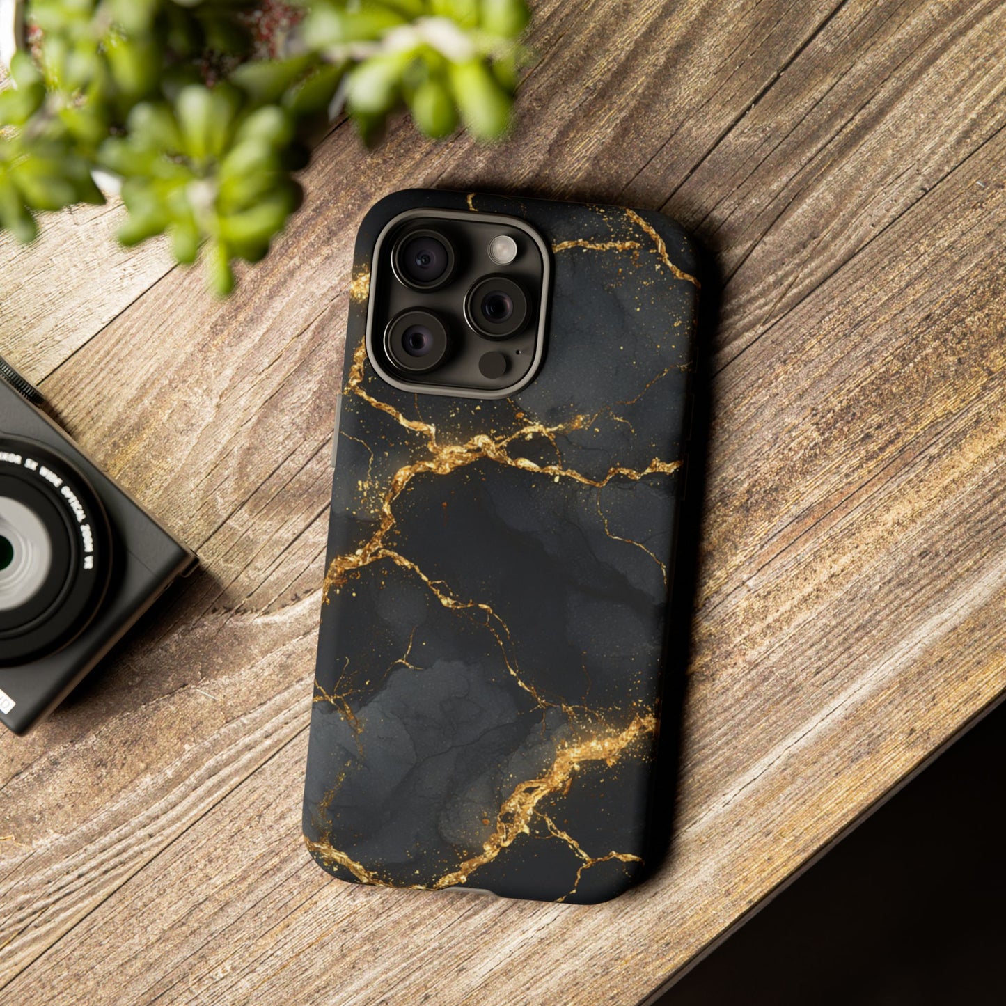 Black & Gold Marble [TOUGH CASE]