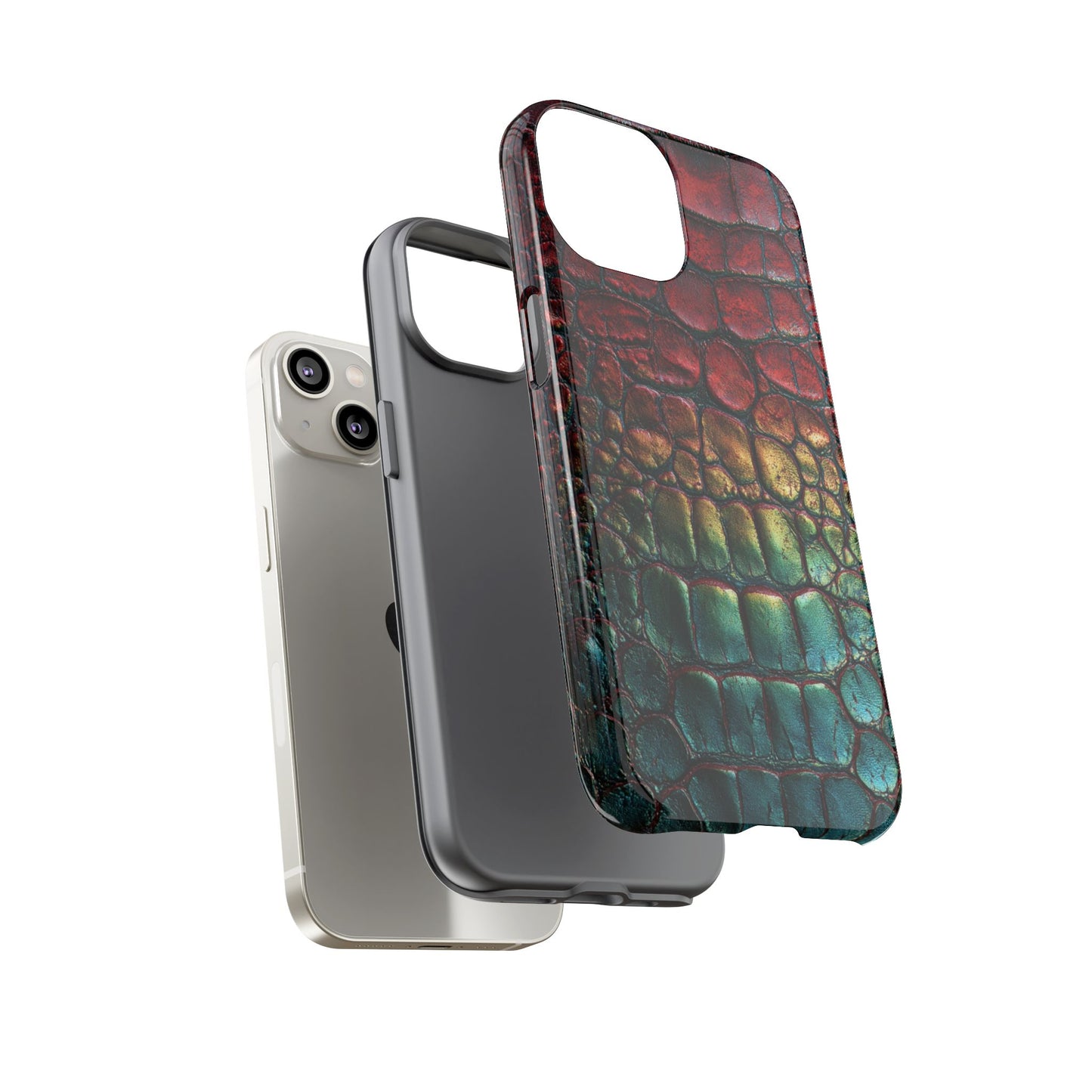 Red, Yellow, Blue Crocodile Skin [TOUGH CASE]