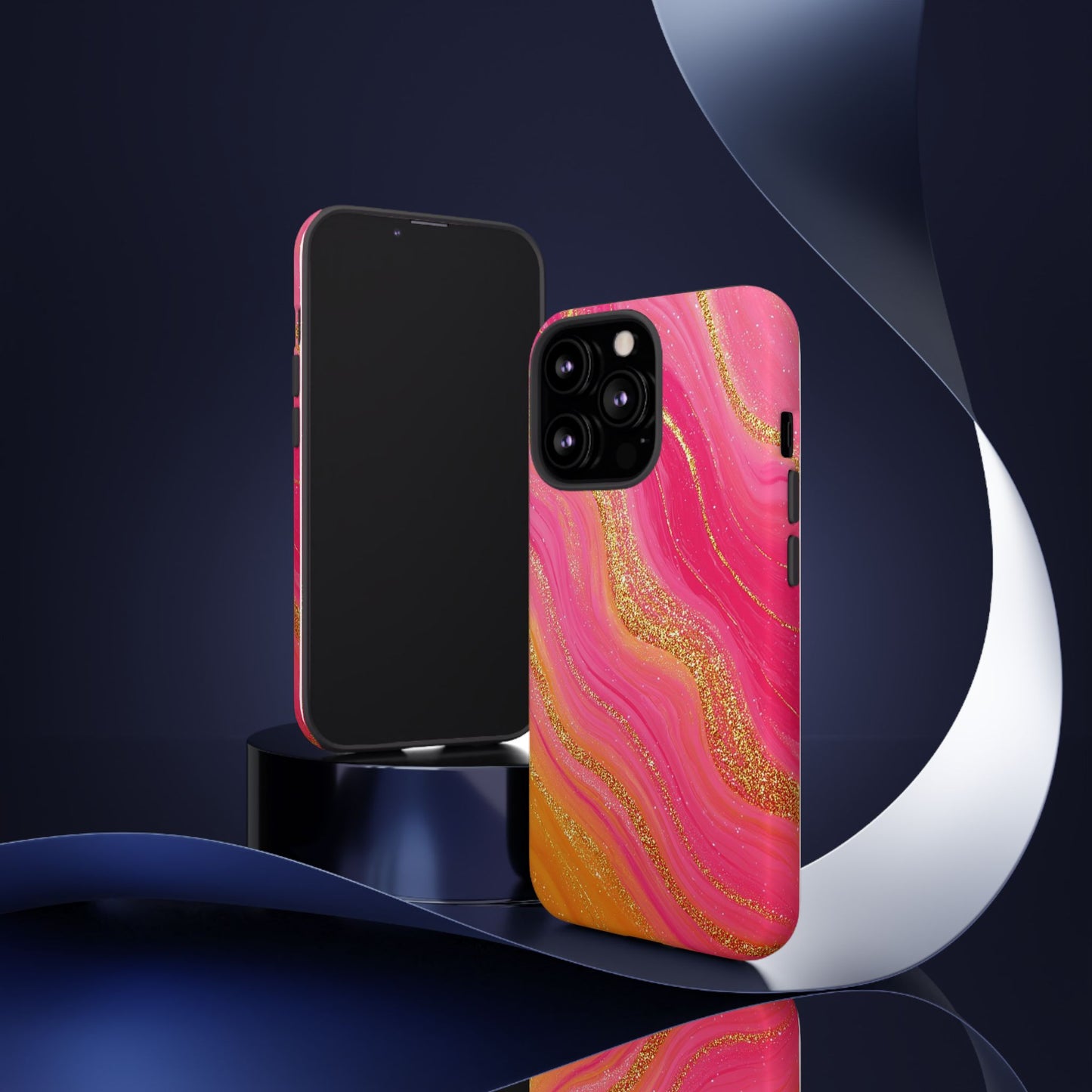 Pink and Glitter Gold Marble [TOUGH CASE]