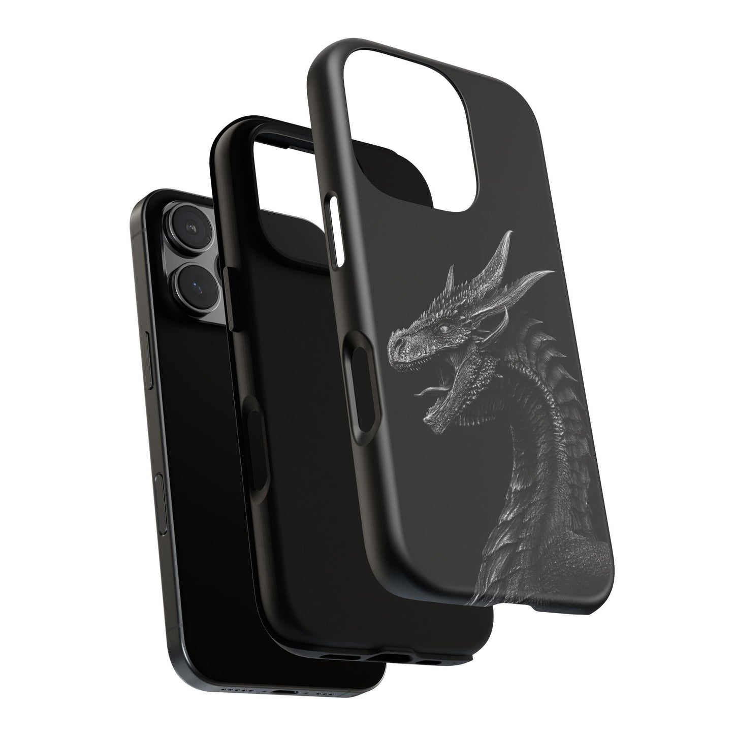 Black & White Dragon (iPhone X - iPhone 17 Pro Max) [TOUGH CASE]