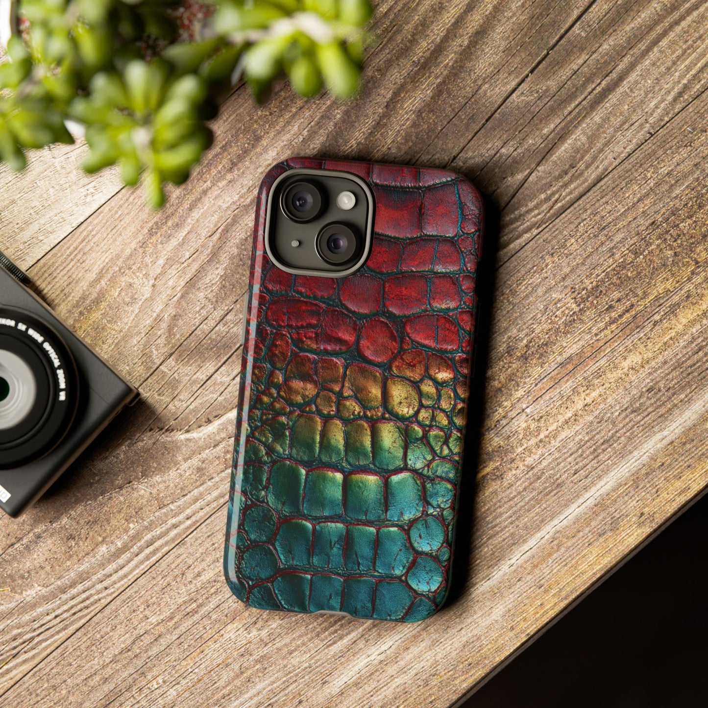 Red, Yellow, Blue Crocodile Skin [TOUGH CASE]