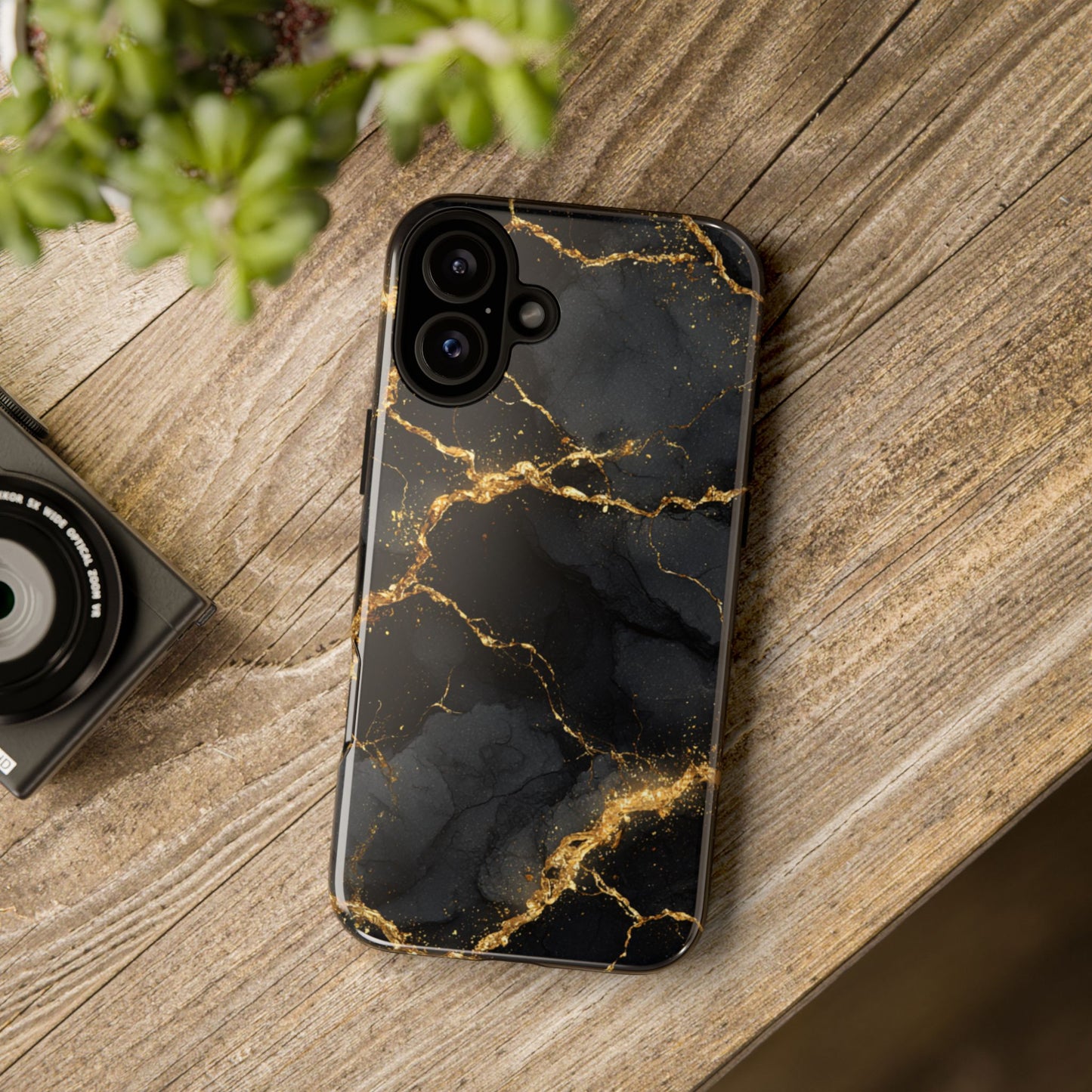 Black & Gold Marble [TOUGH CASE]