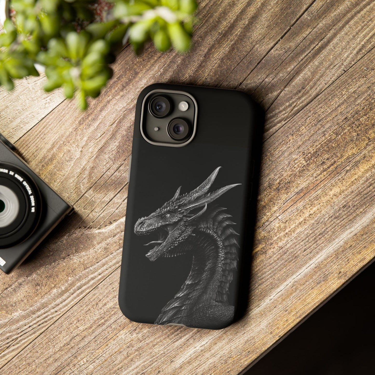 Black & White Dragon (iPhone X - iPhone 17 Pro Max) [TOUGH CASE]