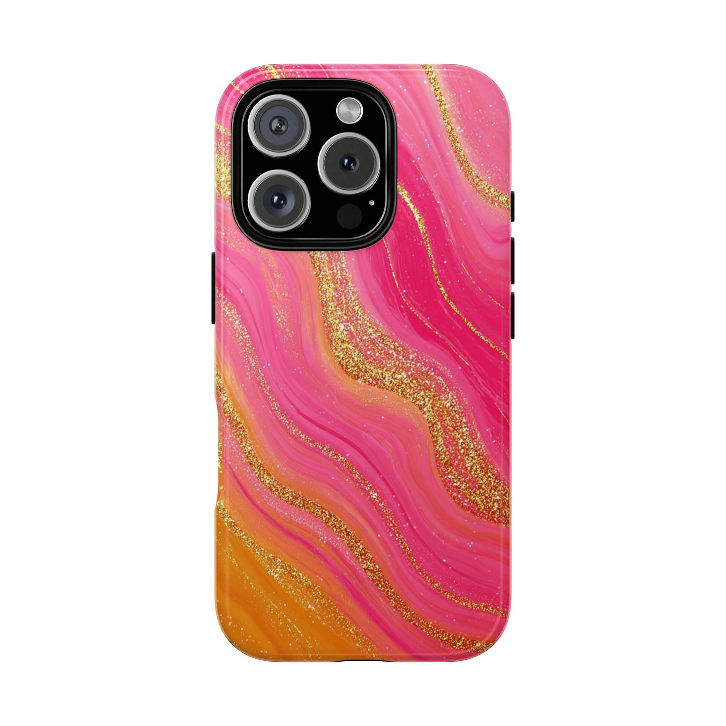 Pink and Glitter Gold Marble [TOUGH CASE]