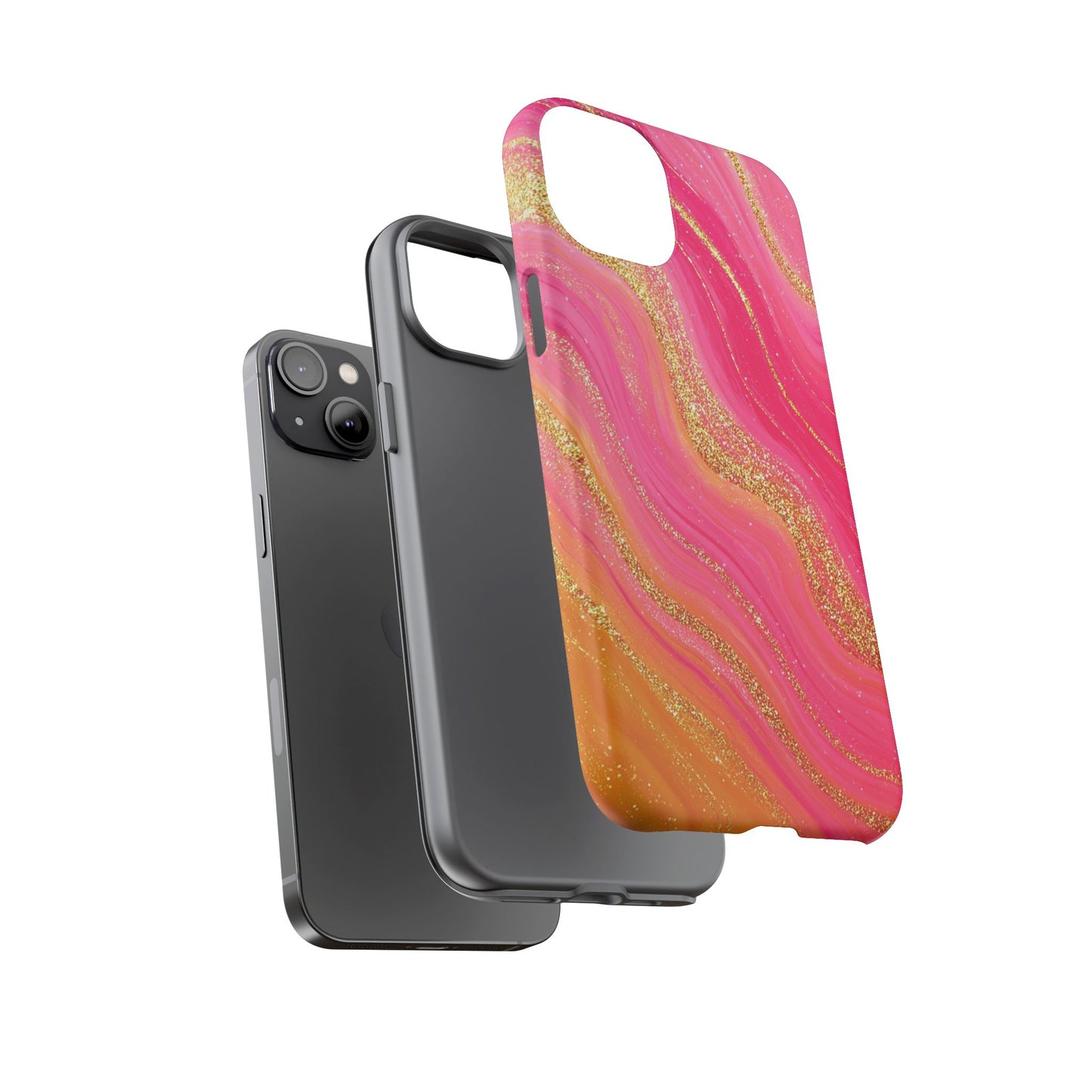 Pink and Glitter Gold Marble [TOUGH CASE]