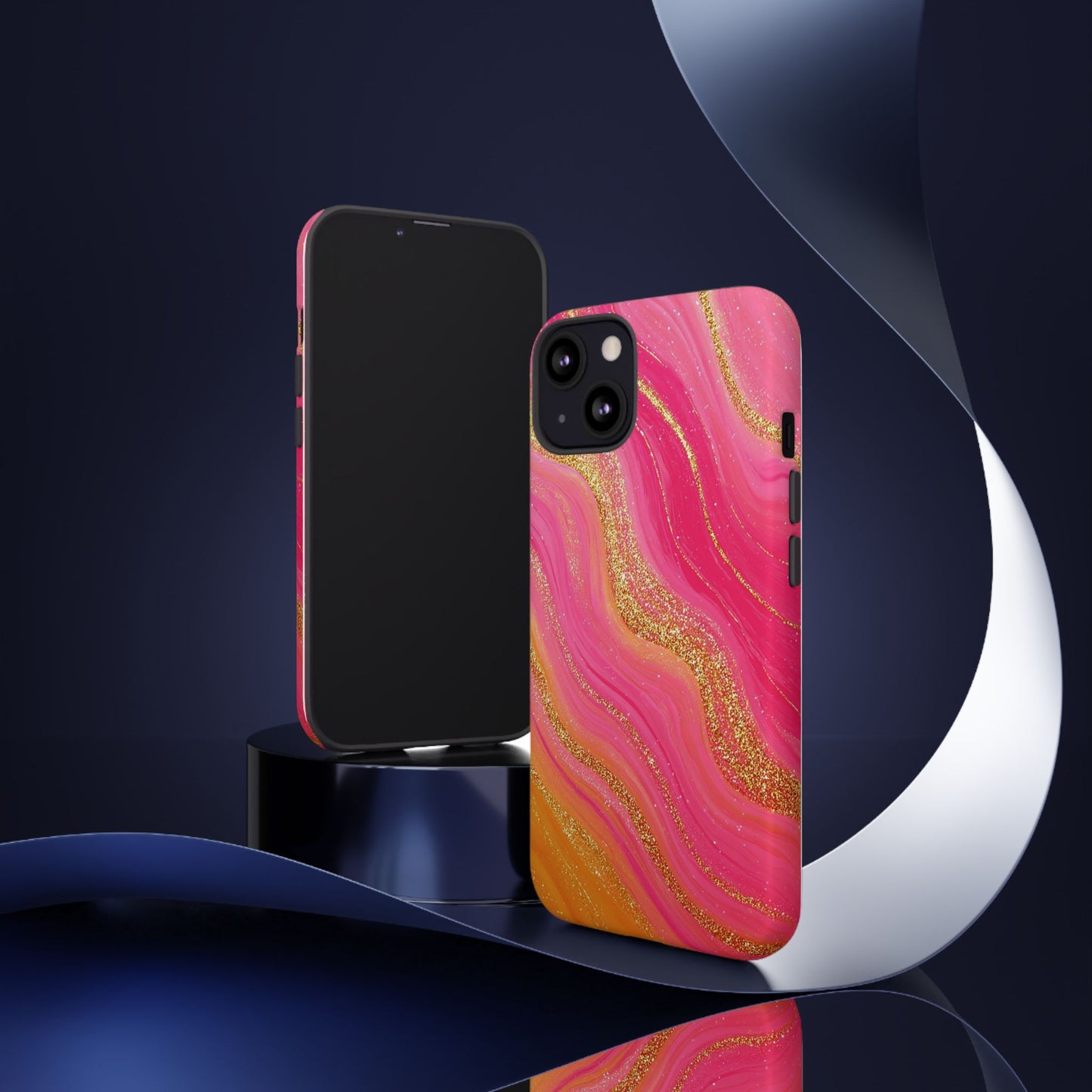 Pink and Glitter Gold Marble [TOUGH CASE]