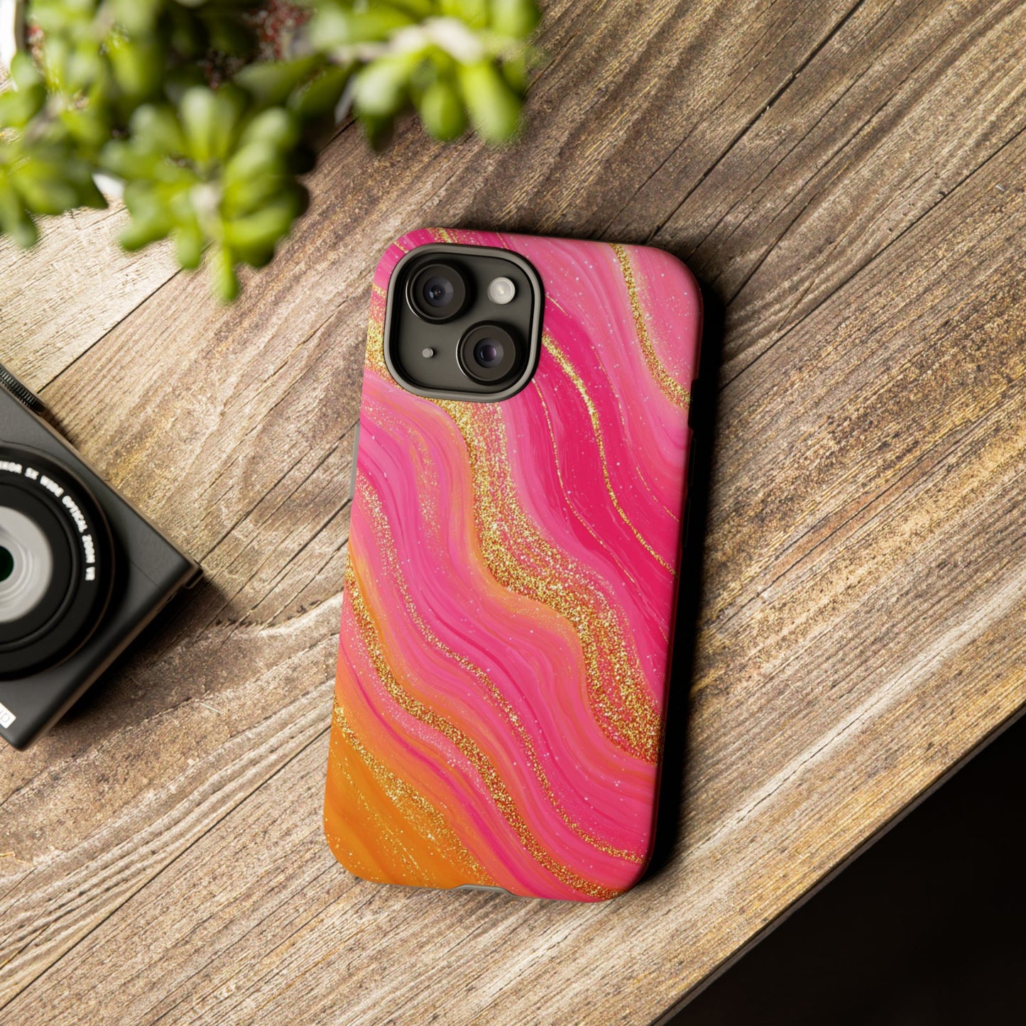 Pink and Glitter Gold Marble [TOUGH CASE]