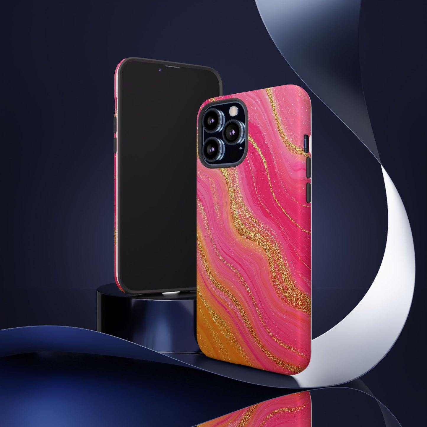Pink and Glitter Gold Marble [TOUGH CASE]