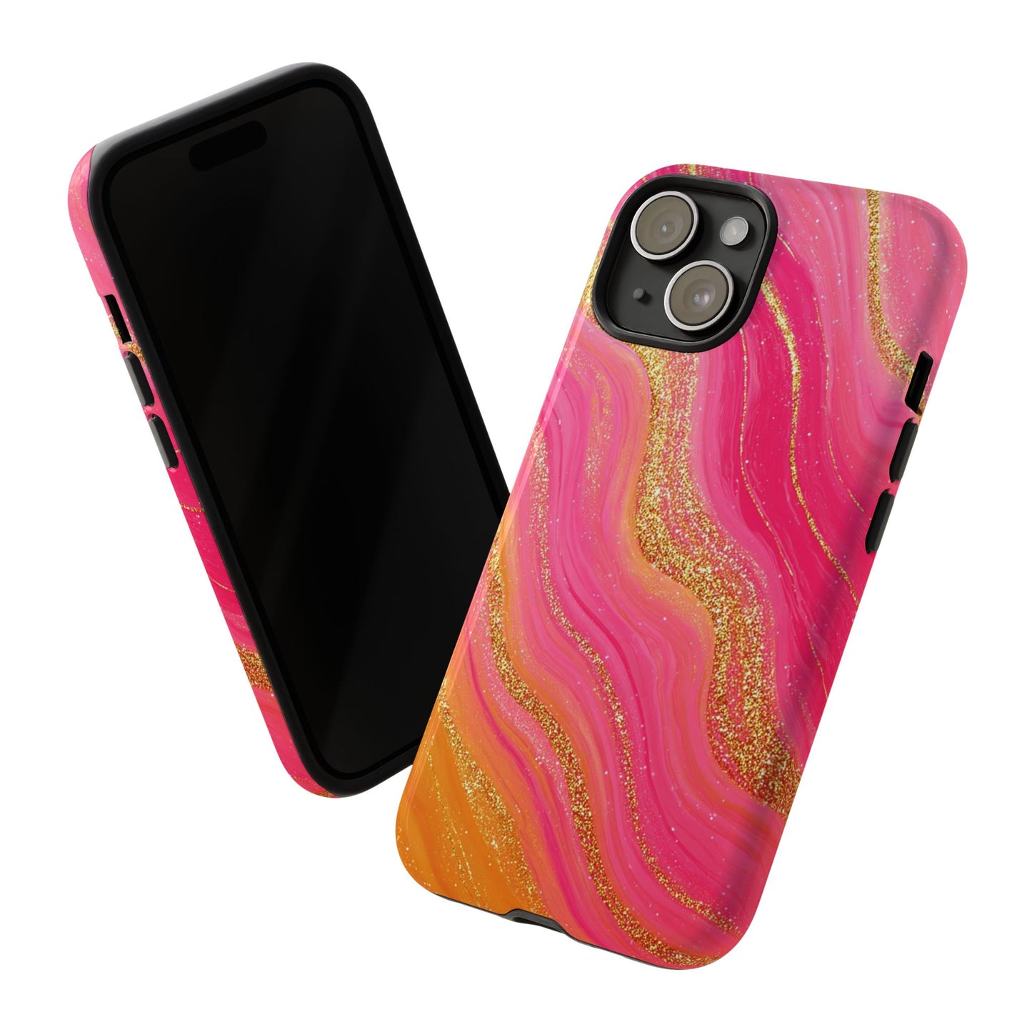 Pink and Glitter Gold Marble [TOUGH CASE]