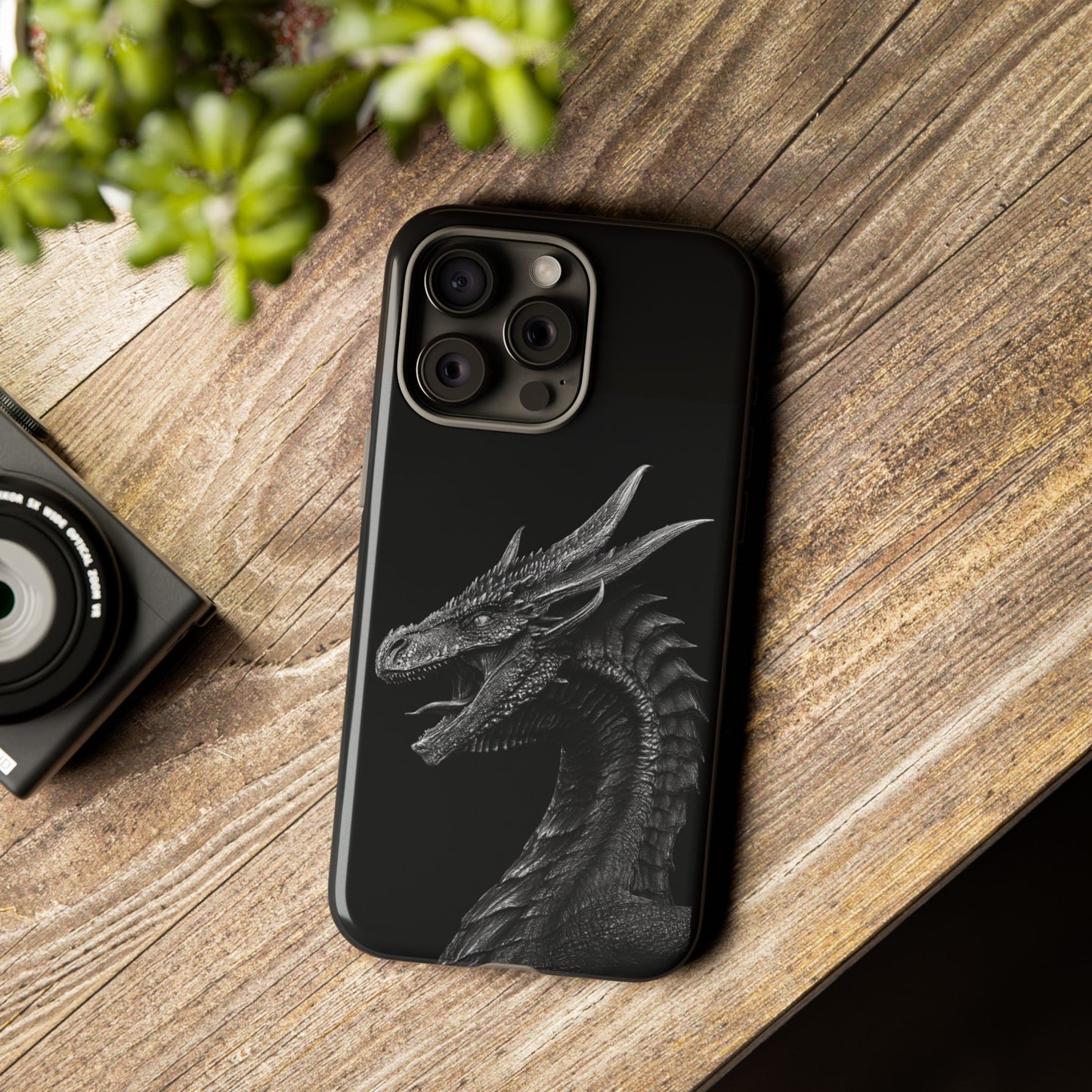 Black & White Dragon (iPhone X - iPhone 17 Pro Max) [TOUGH CASE]
