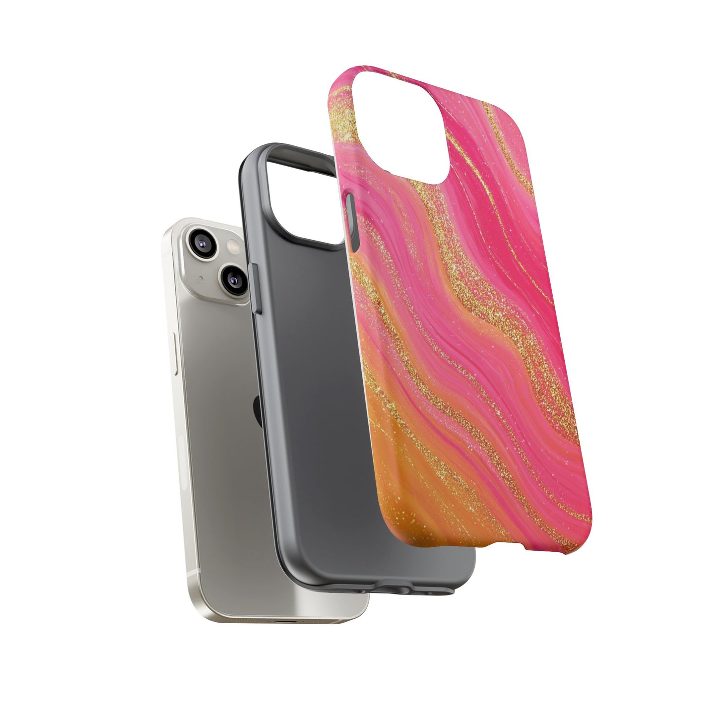 Pink and Glitter Gold Marble [TOUGH CASE]