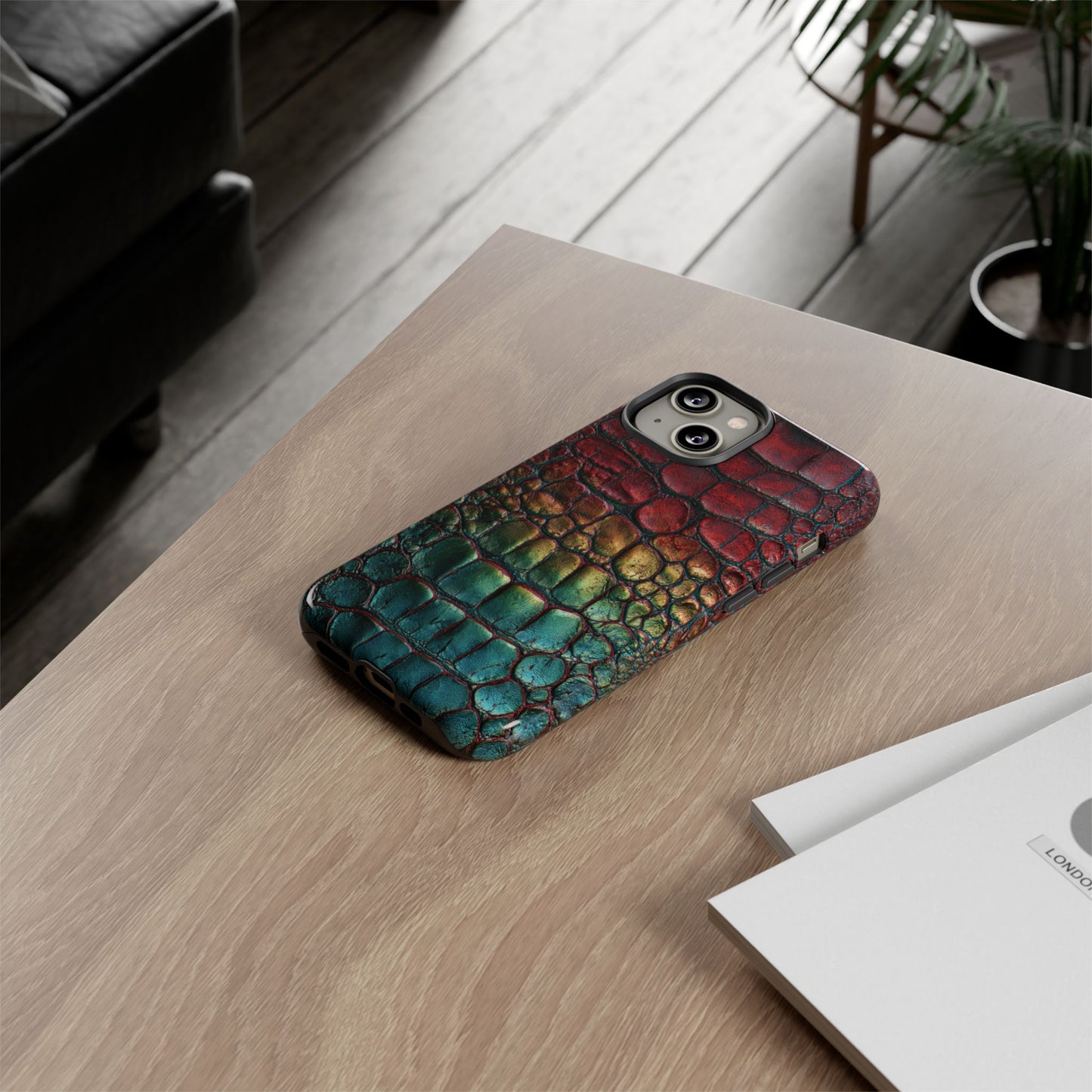 Red, Yellow, Blue Crocodile Skin [TOUGH CASE]