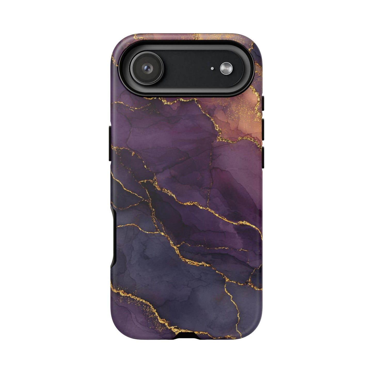 Elegant Purple & Gold Marble (iPhone X - iPhone 17 Pro Max) [TOUGH CASE]