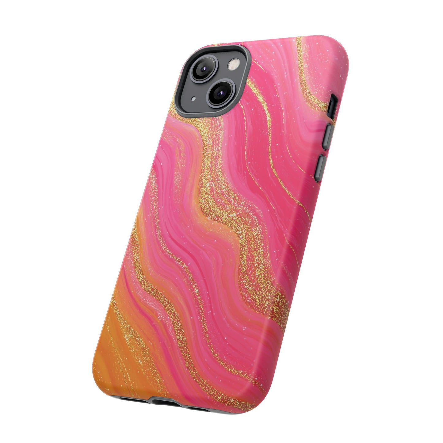 Pink and Glitter Gold Marble [TOUGH CASE]